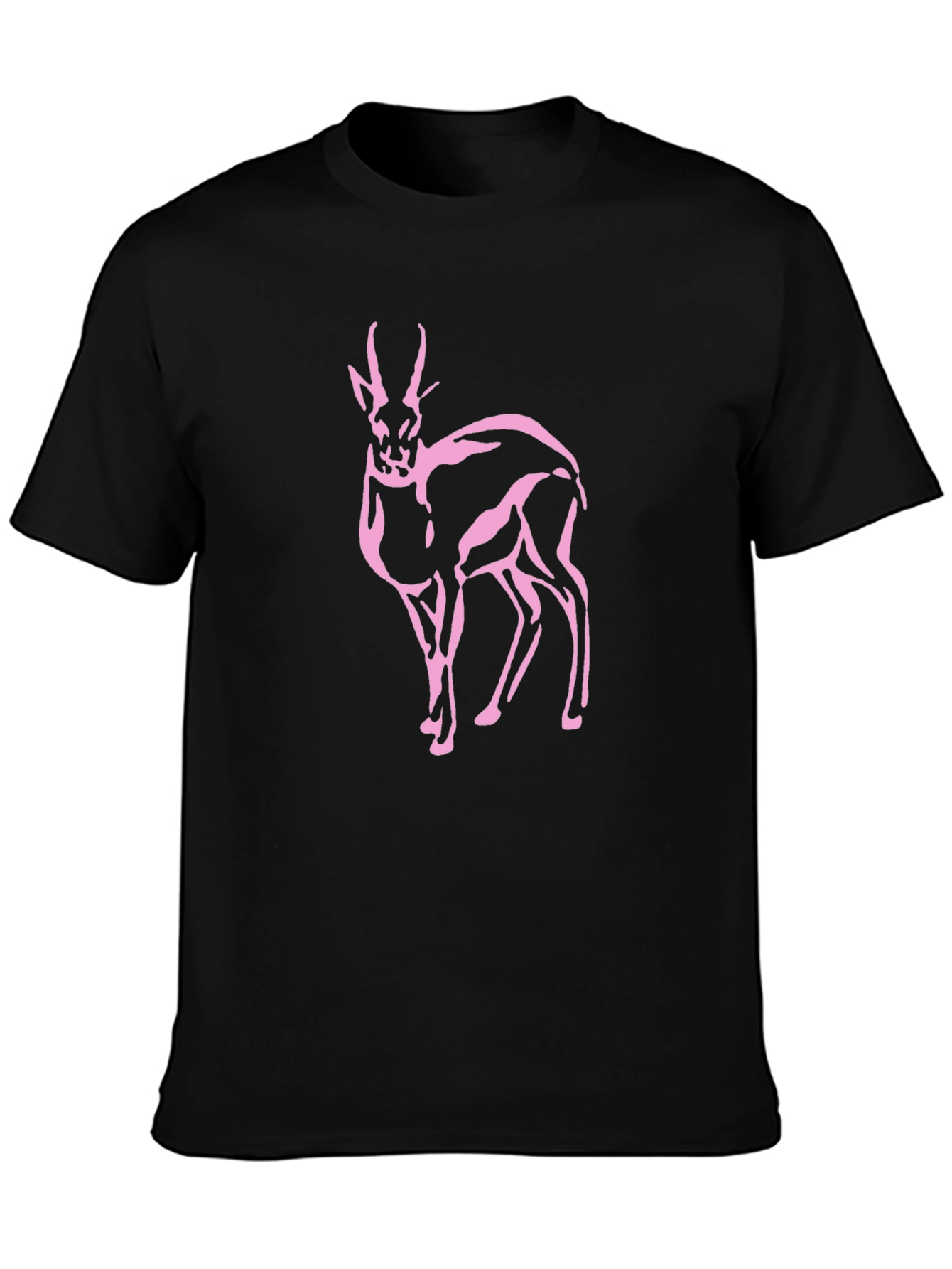 Pink Gazelle Black T-Shirt
