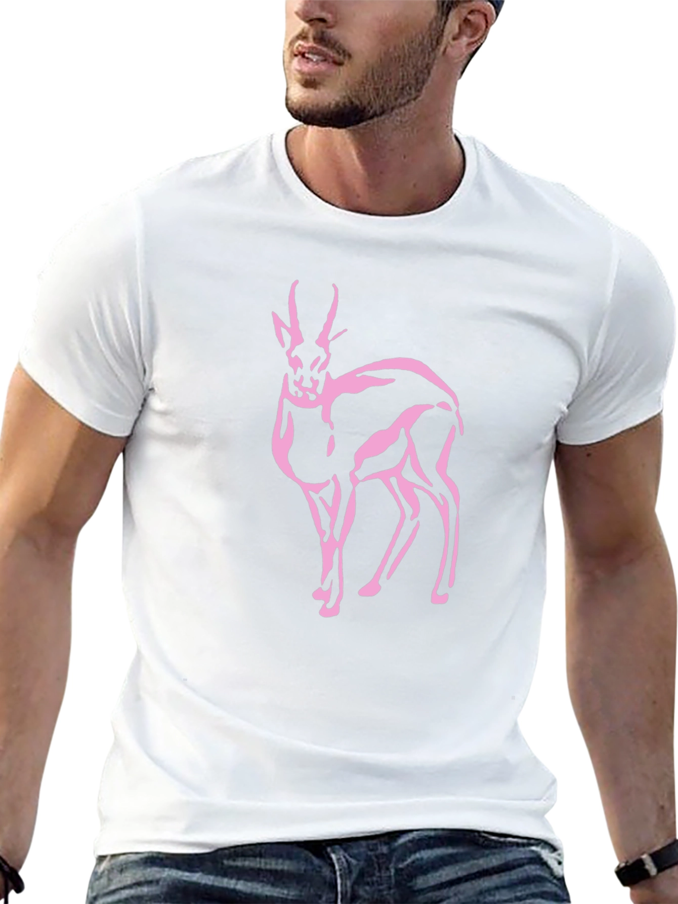 Pink Gazelle Black T-Shirt