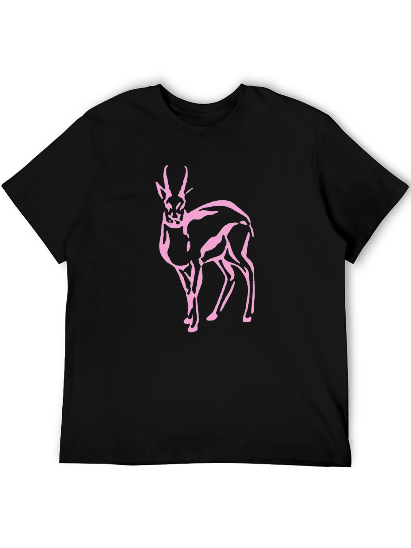 Pink Gazelle Black T-Shirt