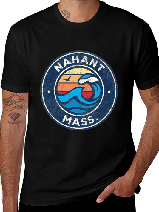 Nahant Mass T-Shirt - Vintage Wave Design