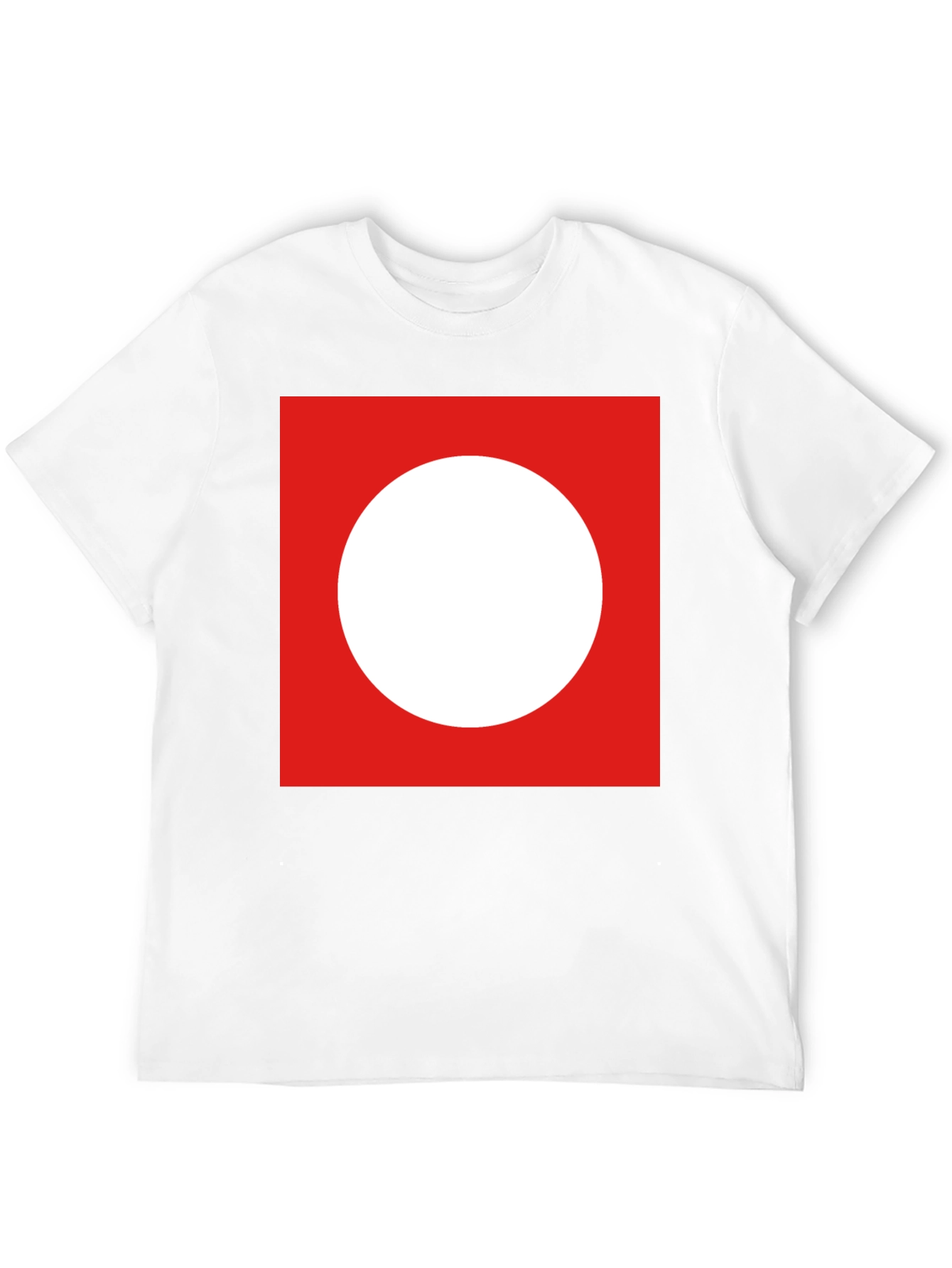 Red Square White Circle Graphic Tee