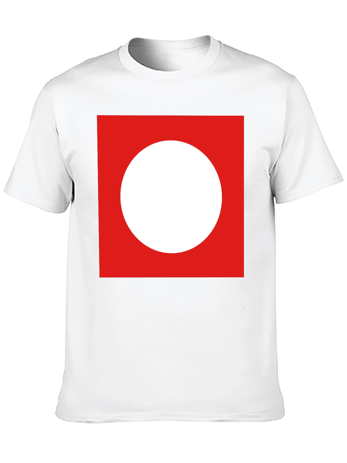 Red Square White Circle Graphic Tee