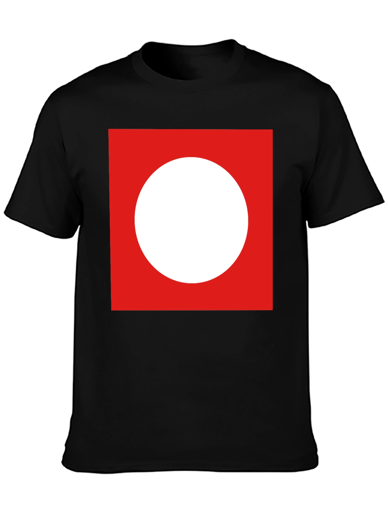 Red Square White Circle Graphic Tee