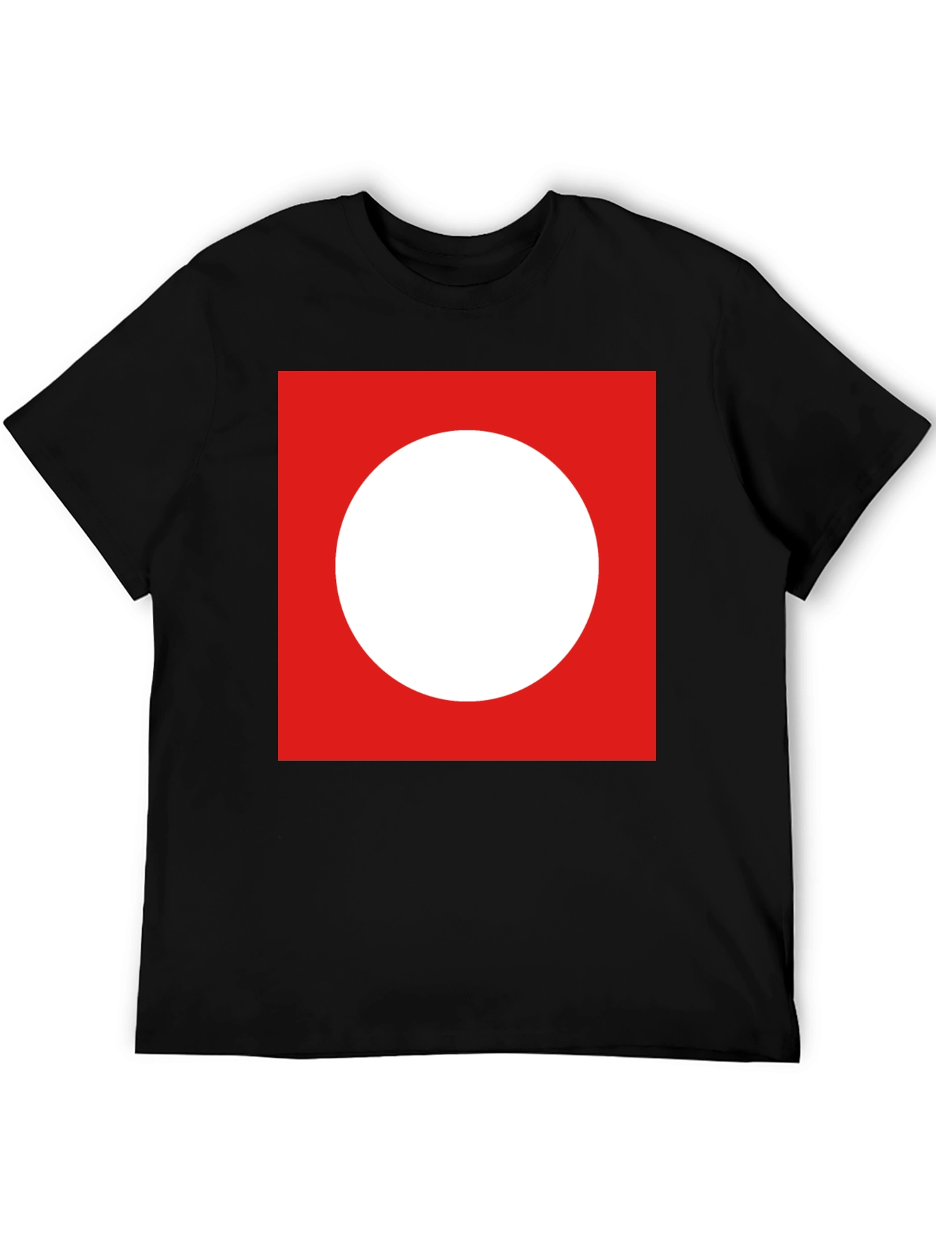 Red Square White Circle Graphic Tee
