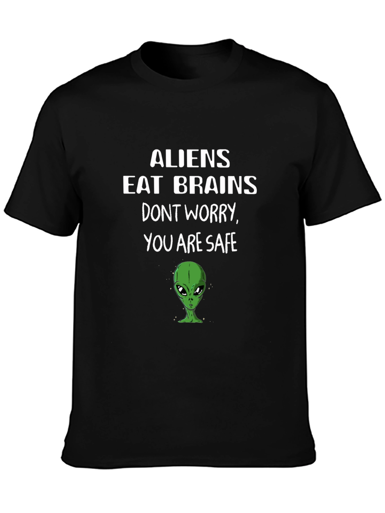 Aliens Eat Brains Funny Graphic Tee