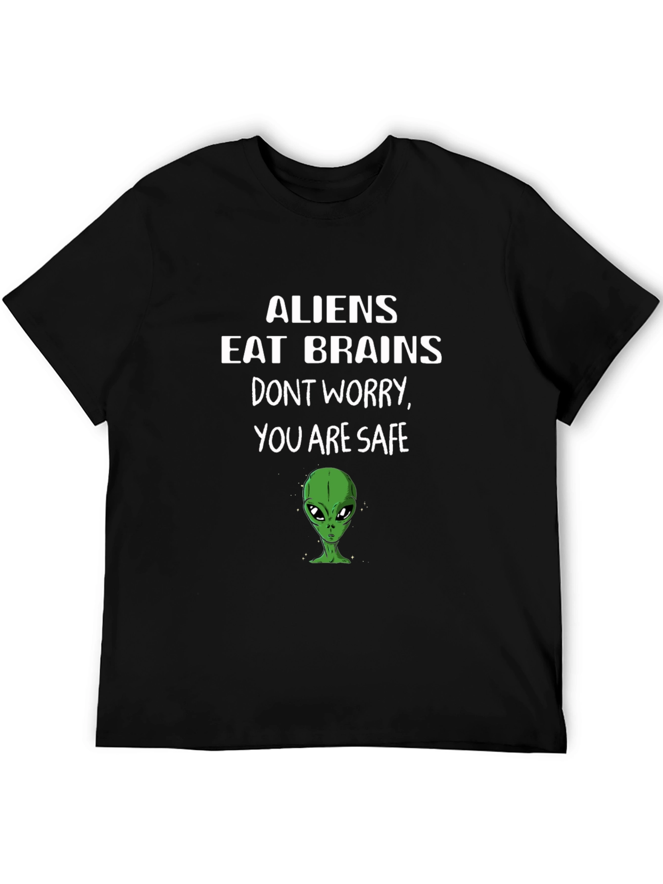Aliens Eat Brains Funny Graphic Tee