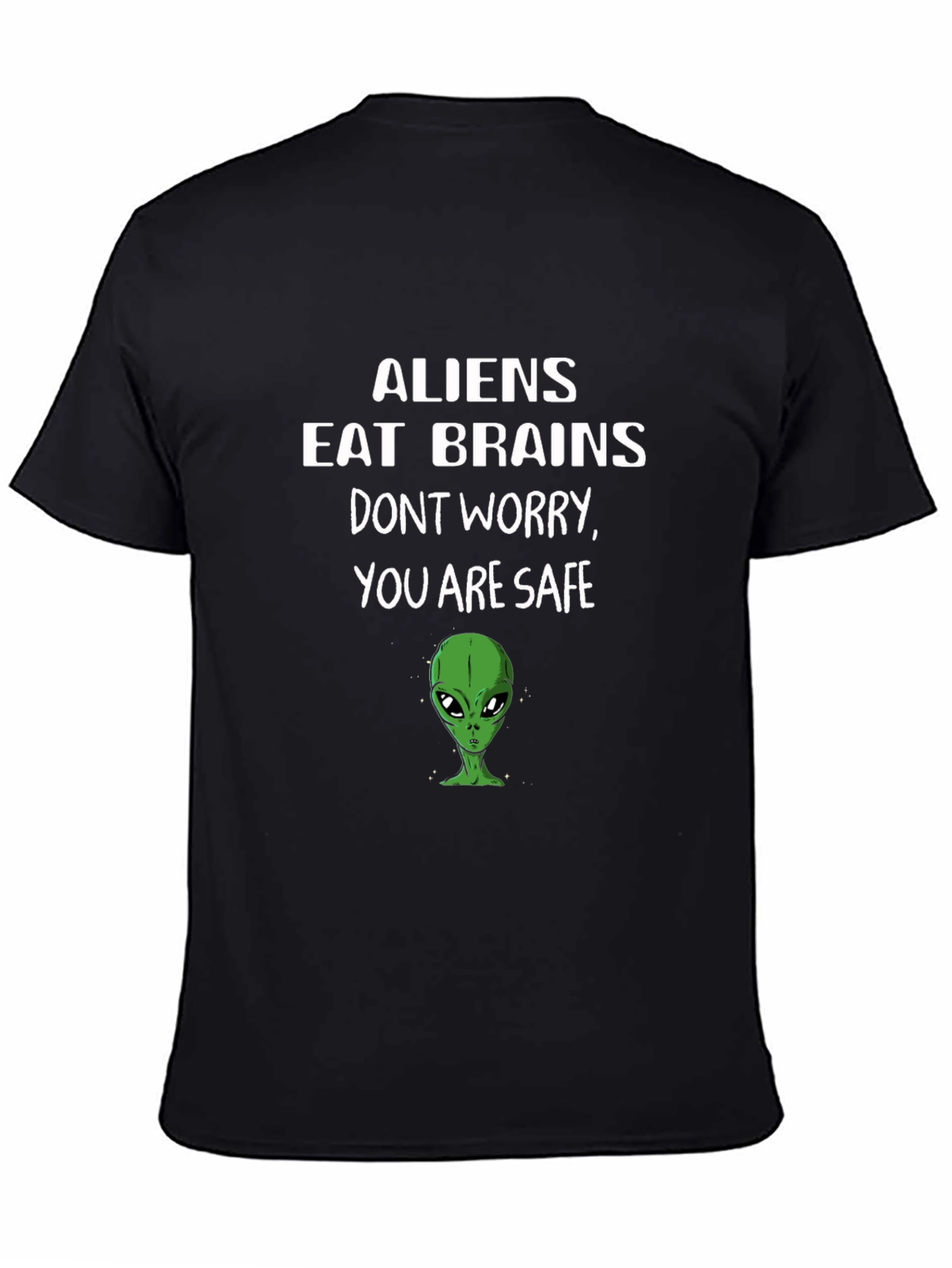 Aliens Eat Brains Funny Graphic Tee