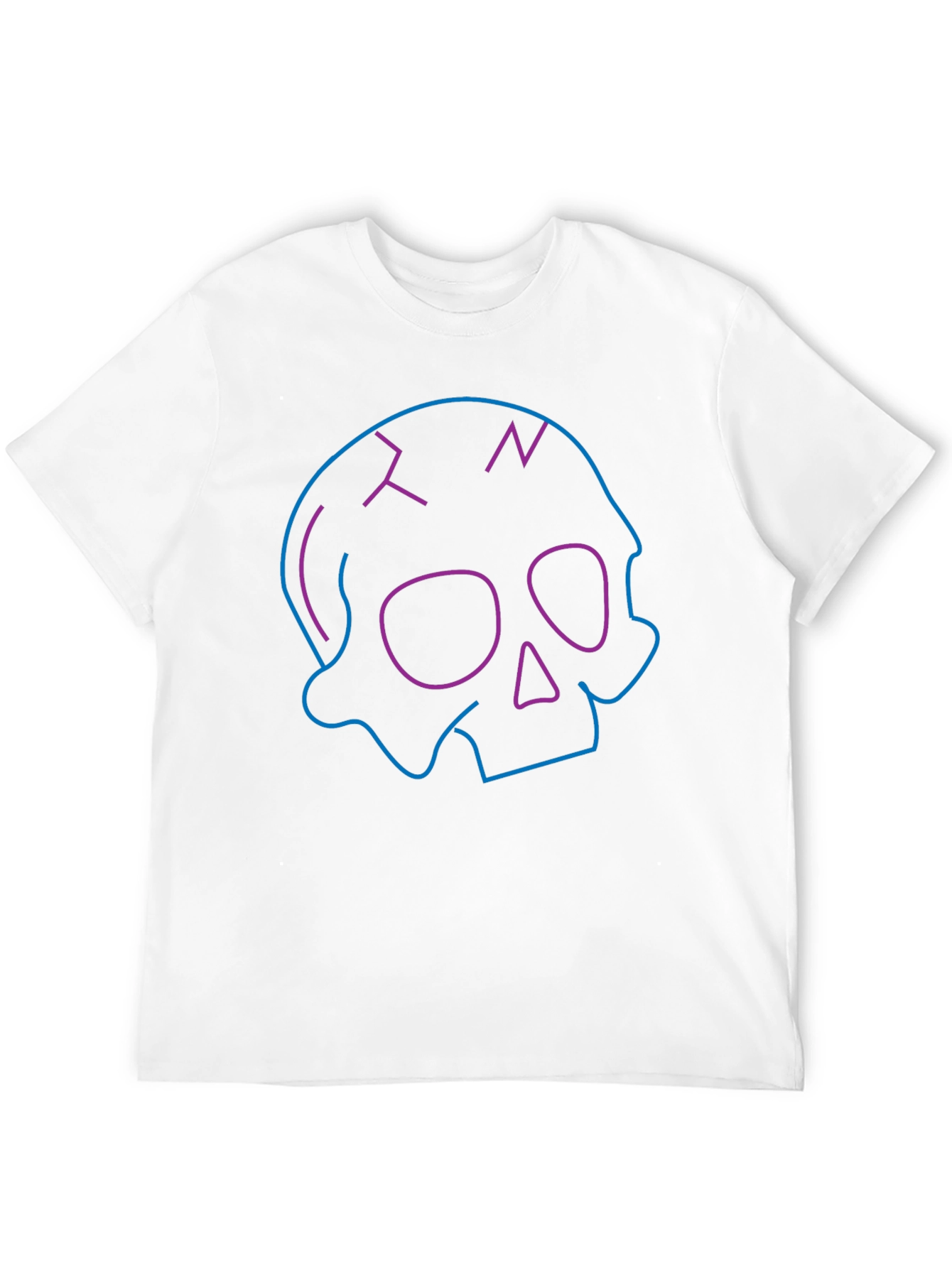 Neon Skull Graphic Black T-Shirt