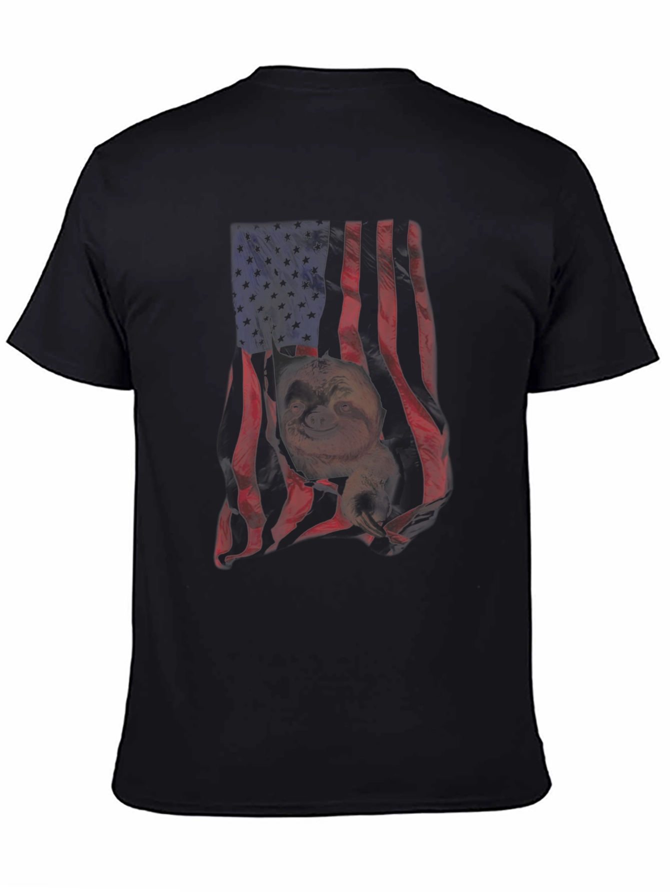 Sloth American Flag Graphic T-Shirt