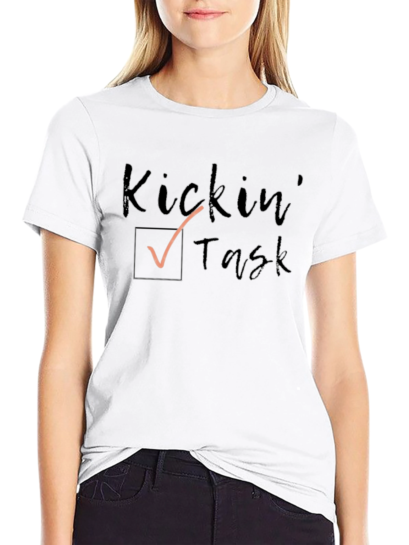 Kicking Task T-Shirt - Black Cotton Tee