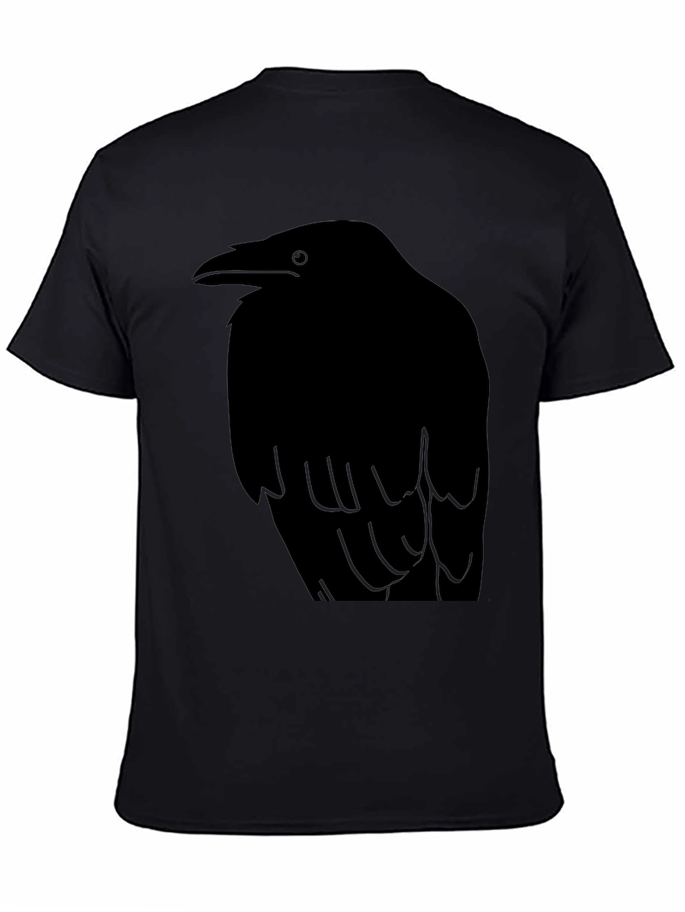 Raven Graphic Print Black T-Shirt