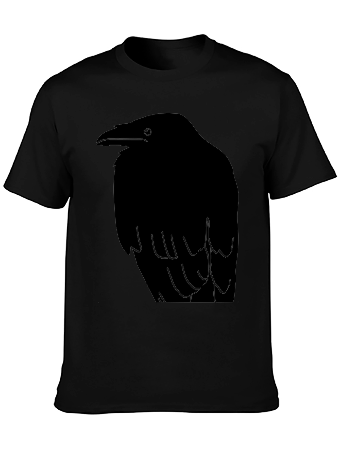 Raven Graphic Print Black T-Shirt