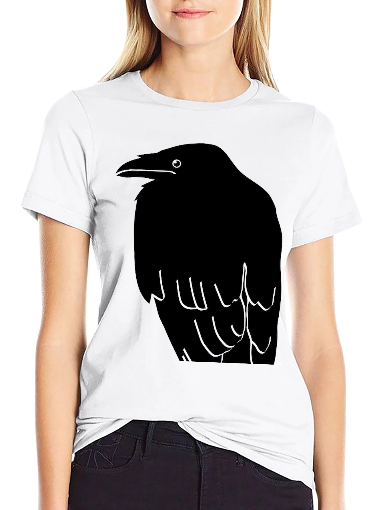 Raven Graphic Print Black T-Shirt