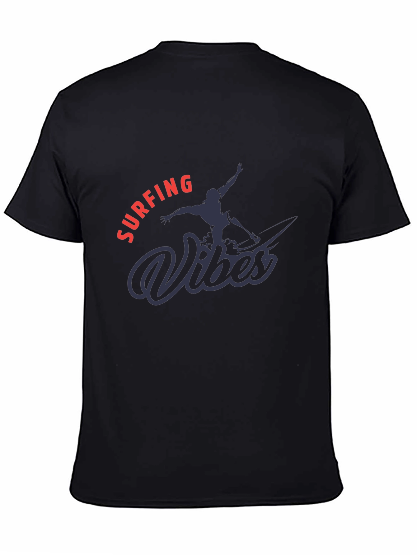 Surfing Vibes Graphic Tee - Black