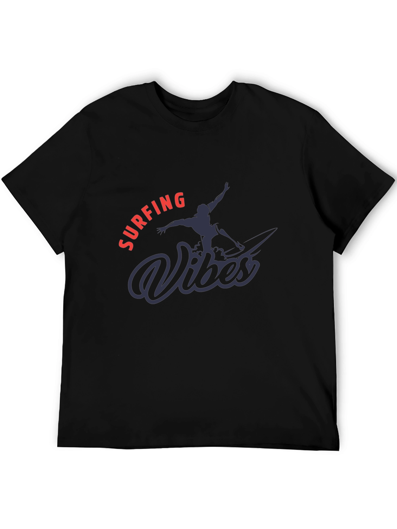 Surfing Vibes Graphic Tee - Black