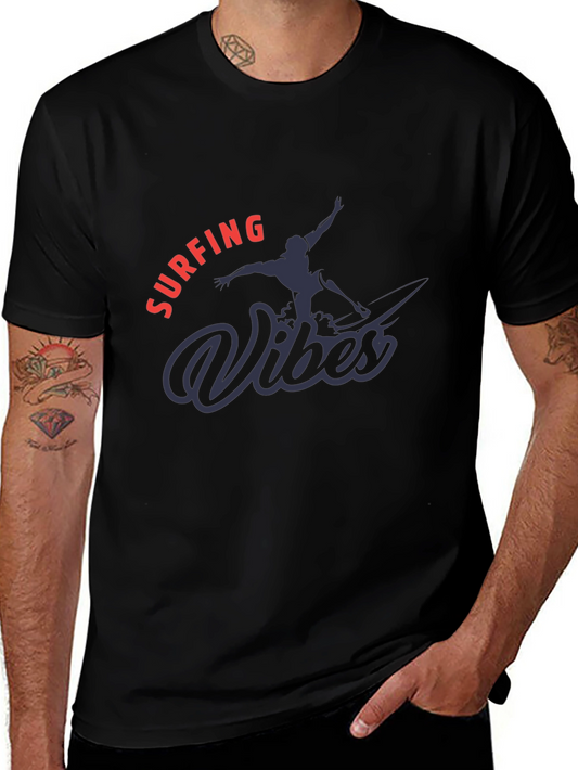 Surfing Vibes Graphic Tee - Black