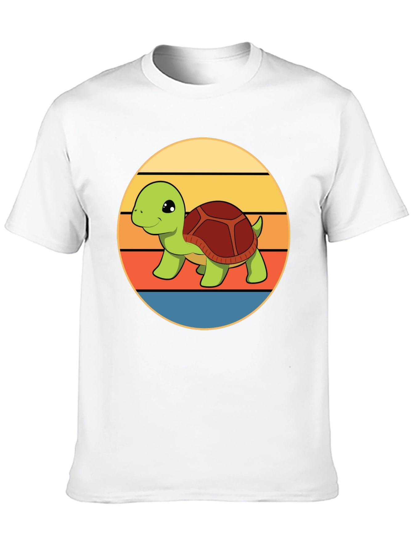 Cute Turtle Retro Sunset T-Shirt