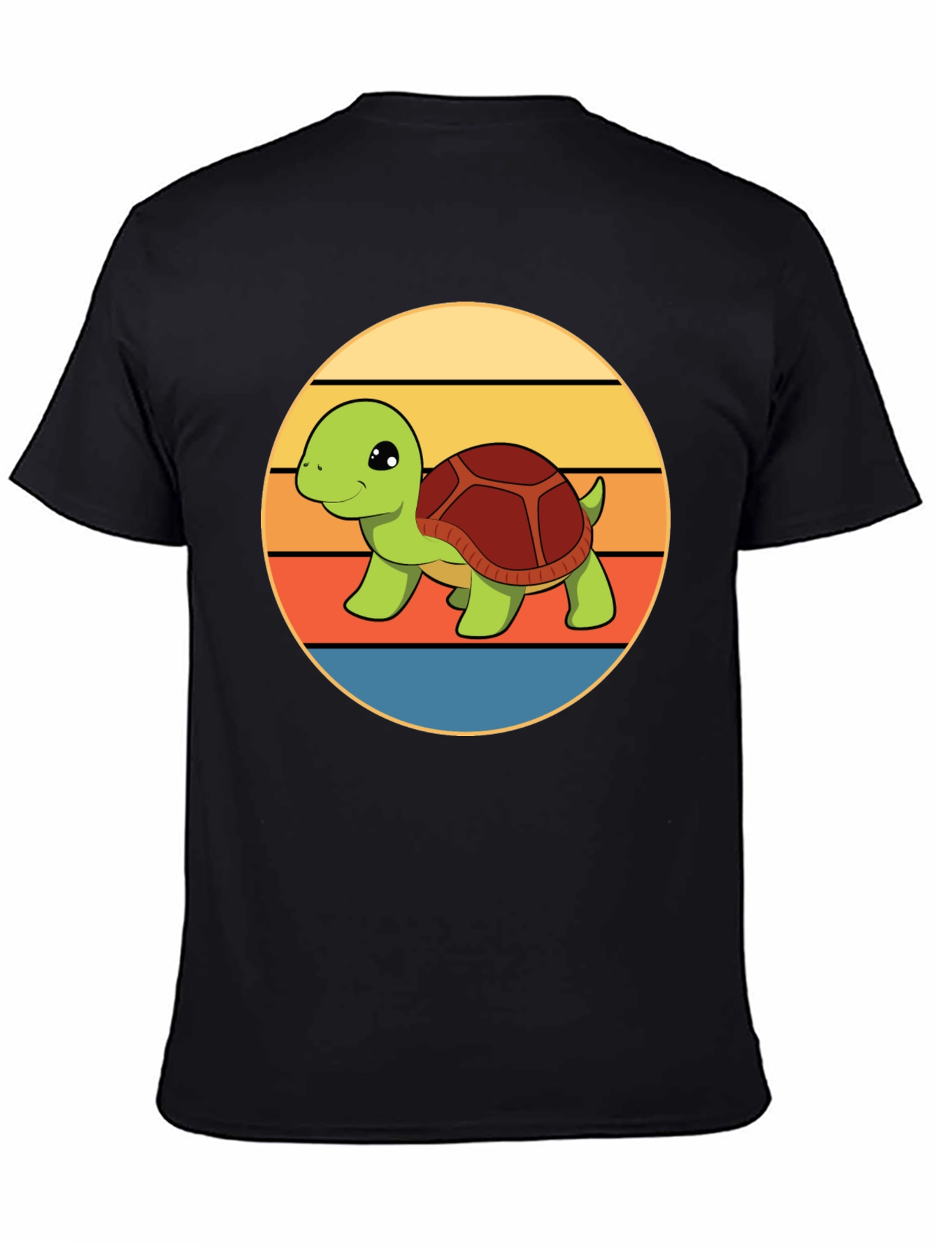 Cute Turtle Retro Sunset T-Shirt