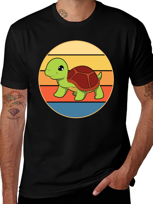 Cute Turtle Retro Sunset T-Shirt