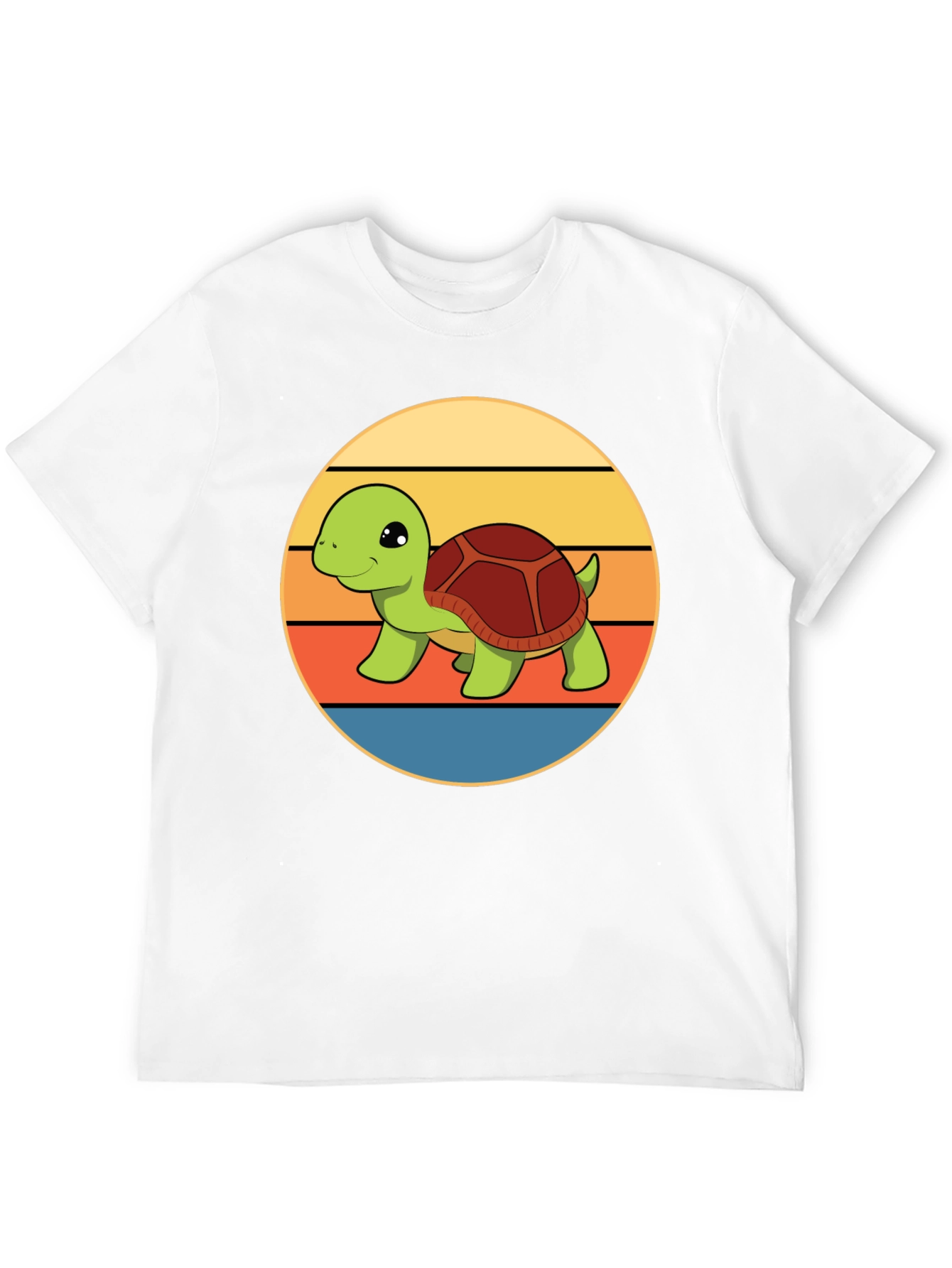 Cute Turtle Retro Sunset T-Shirt
