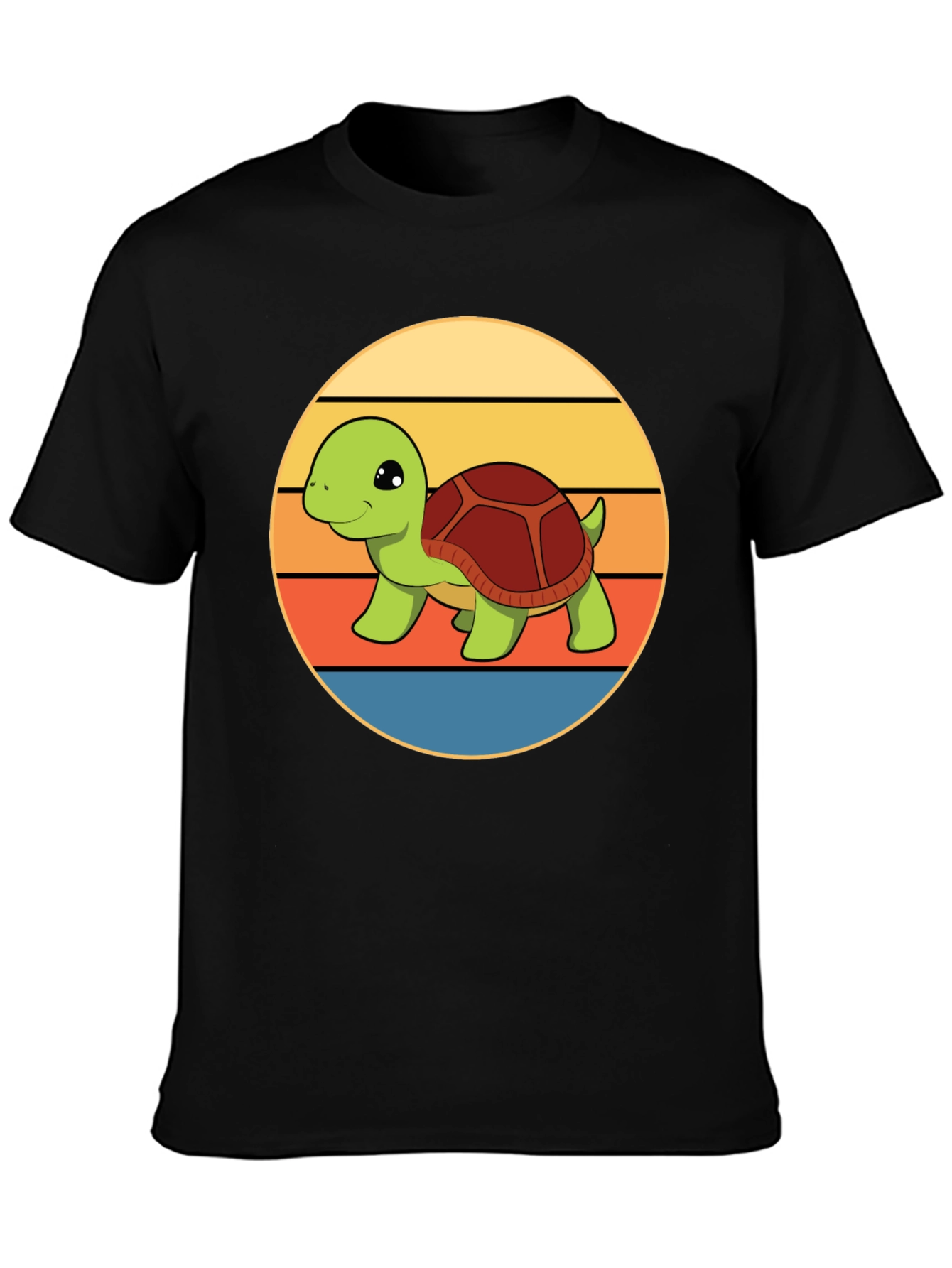 Cute Turtle Retro Sunset T-Shirt