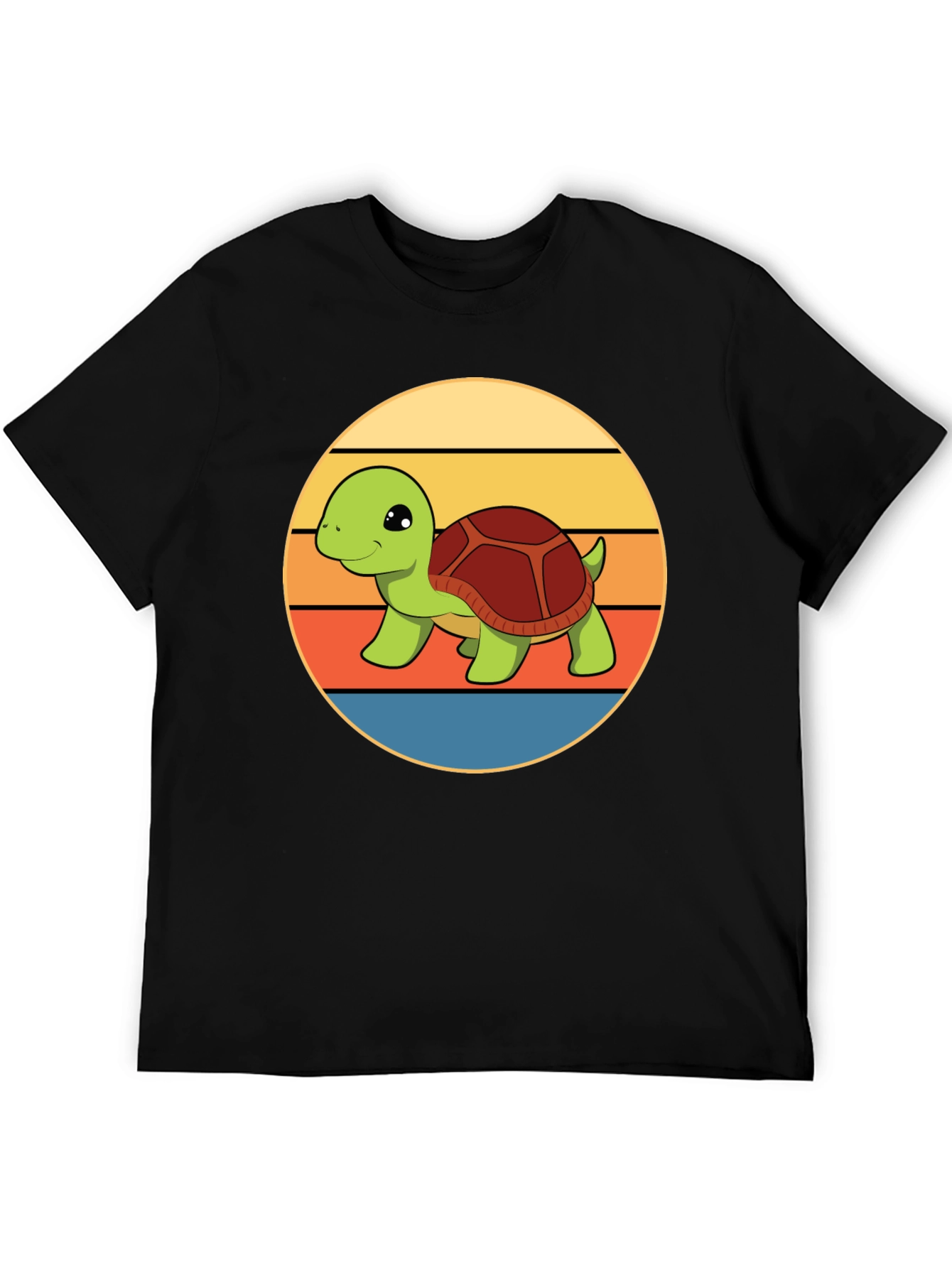 Cute Turtle Retro Sunset T-Shirt