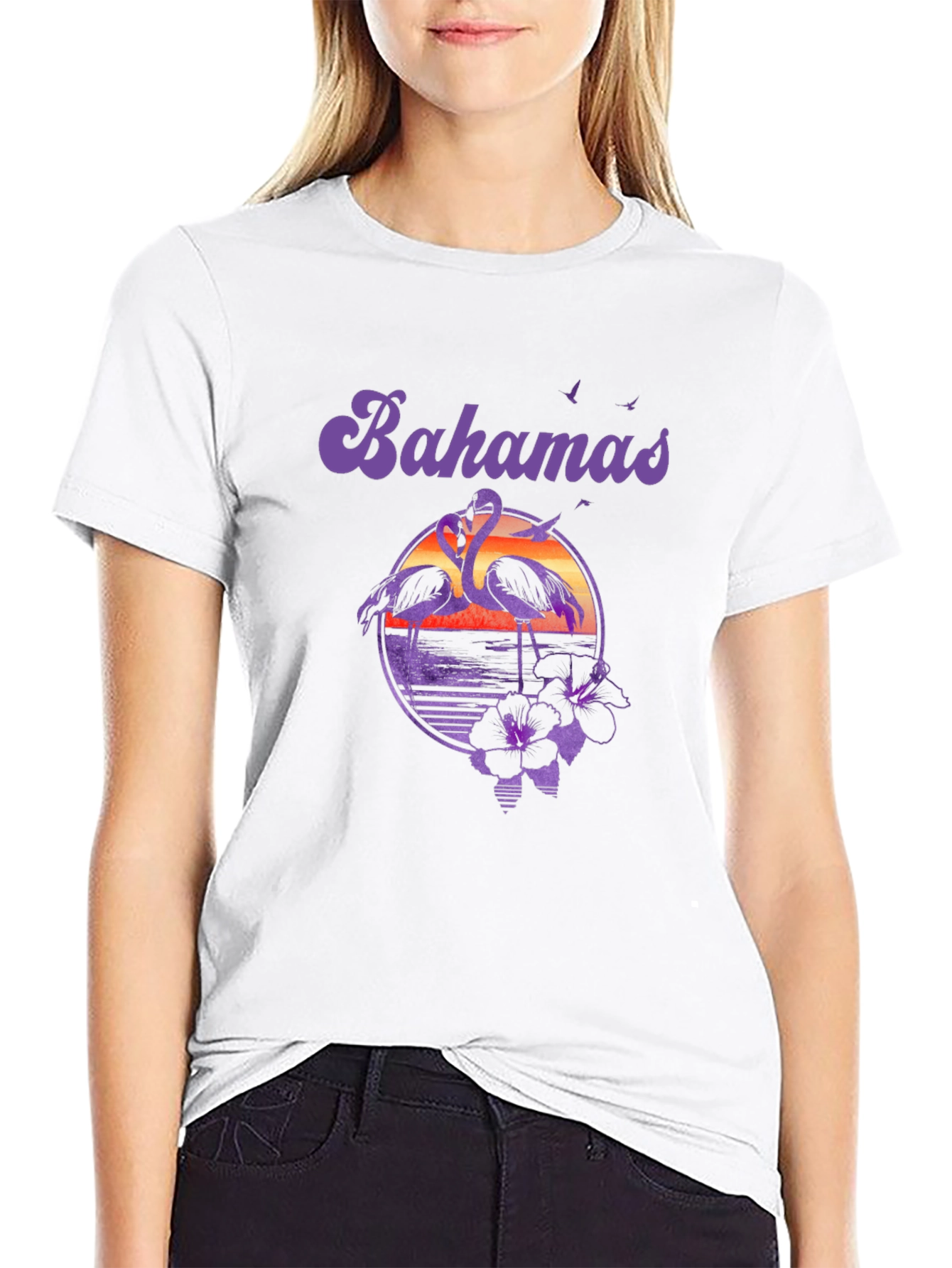 Bahamas Flamingo Sunset T-Shirt