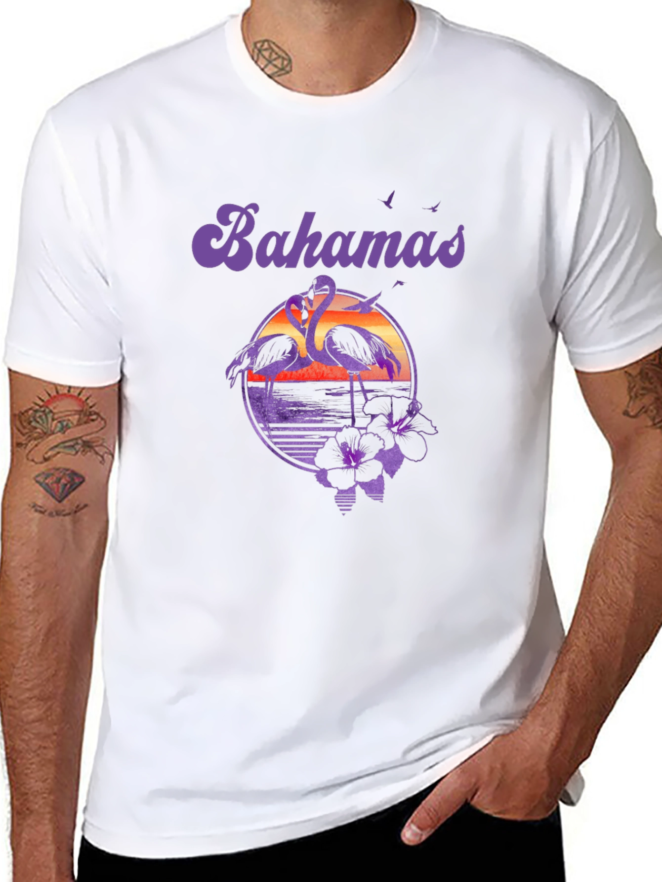 Bahamas Flamingo Sunset T-Shirt