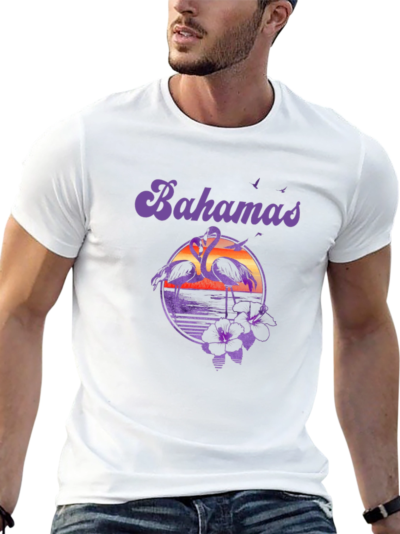 Bahamas Flamingo Sunset T-Shirt