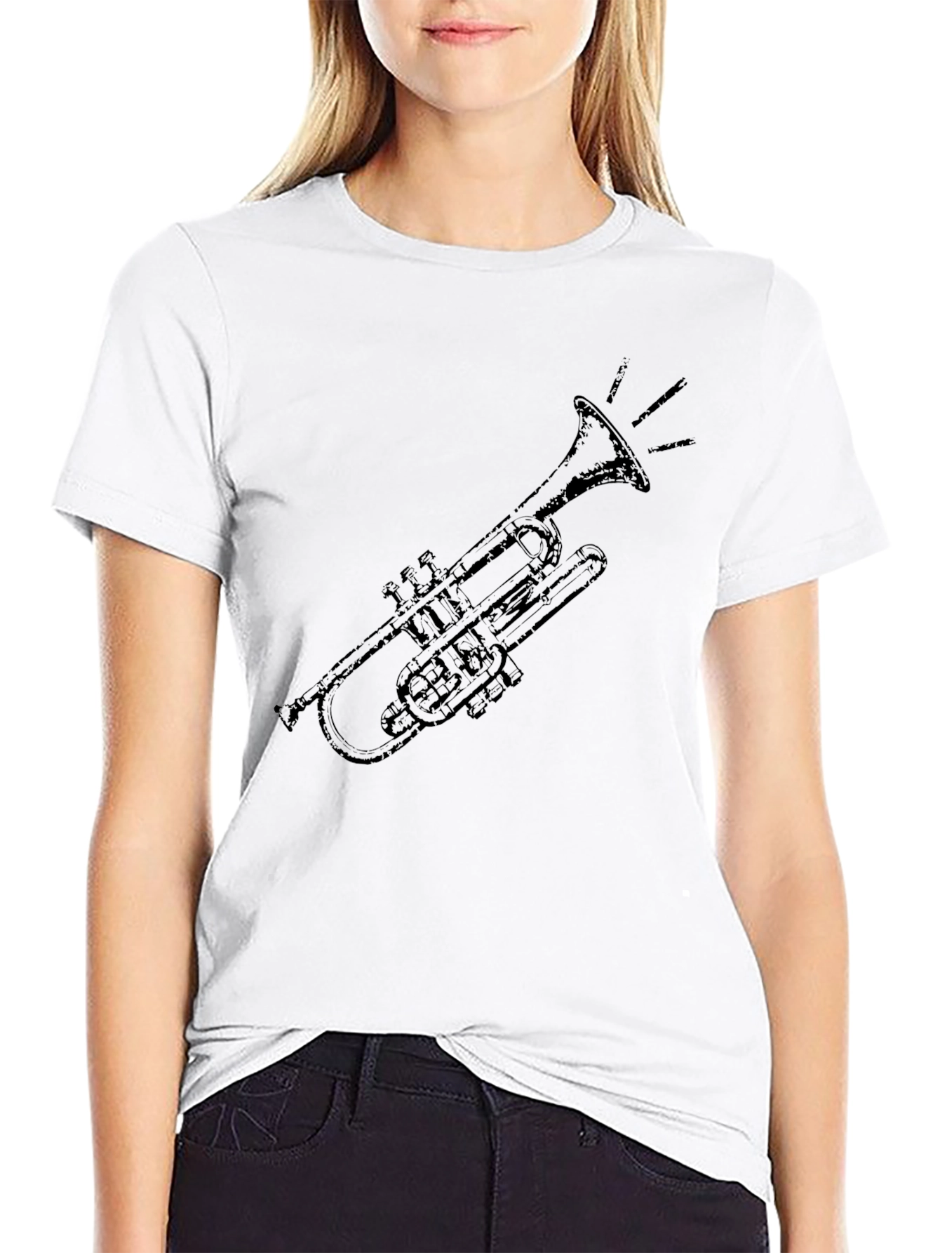 Trumpet Graphic Tee - Musicians Black T-Shirt