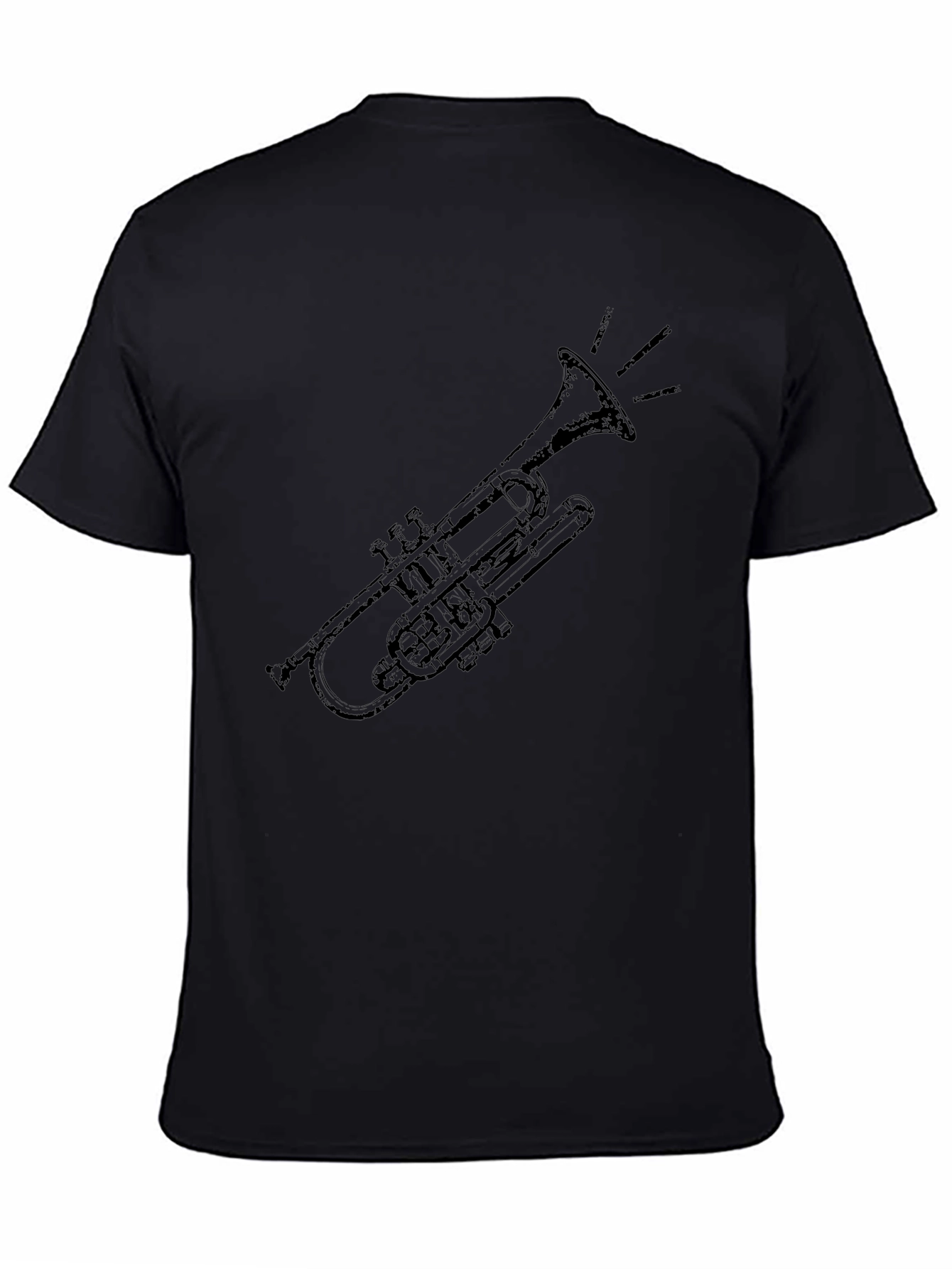 Trumpet Graphic Tee - Musicians Black T-Shirt