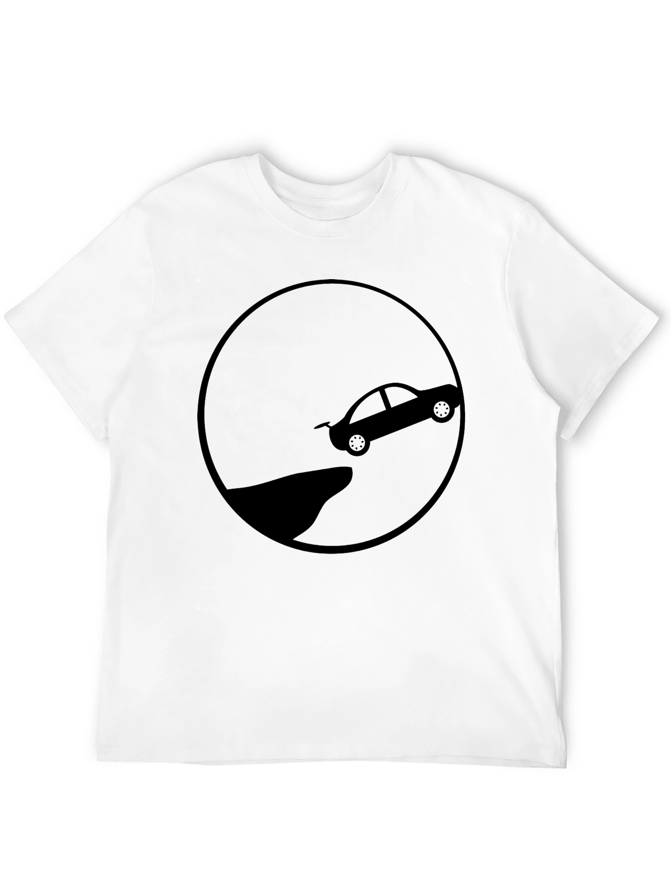 Cliff Jump Car Tee - Black Graphic T-Shirt