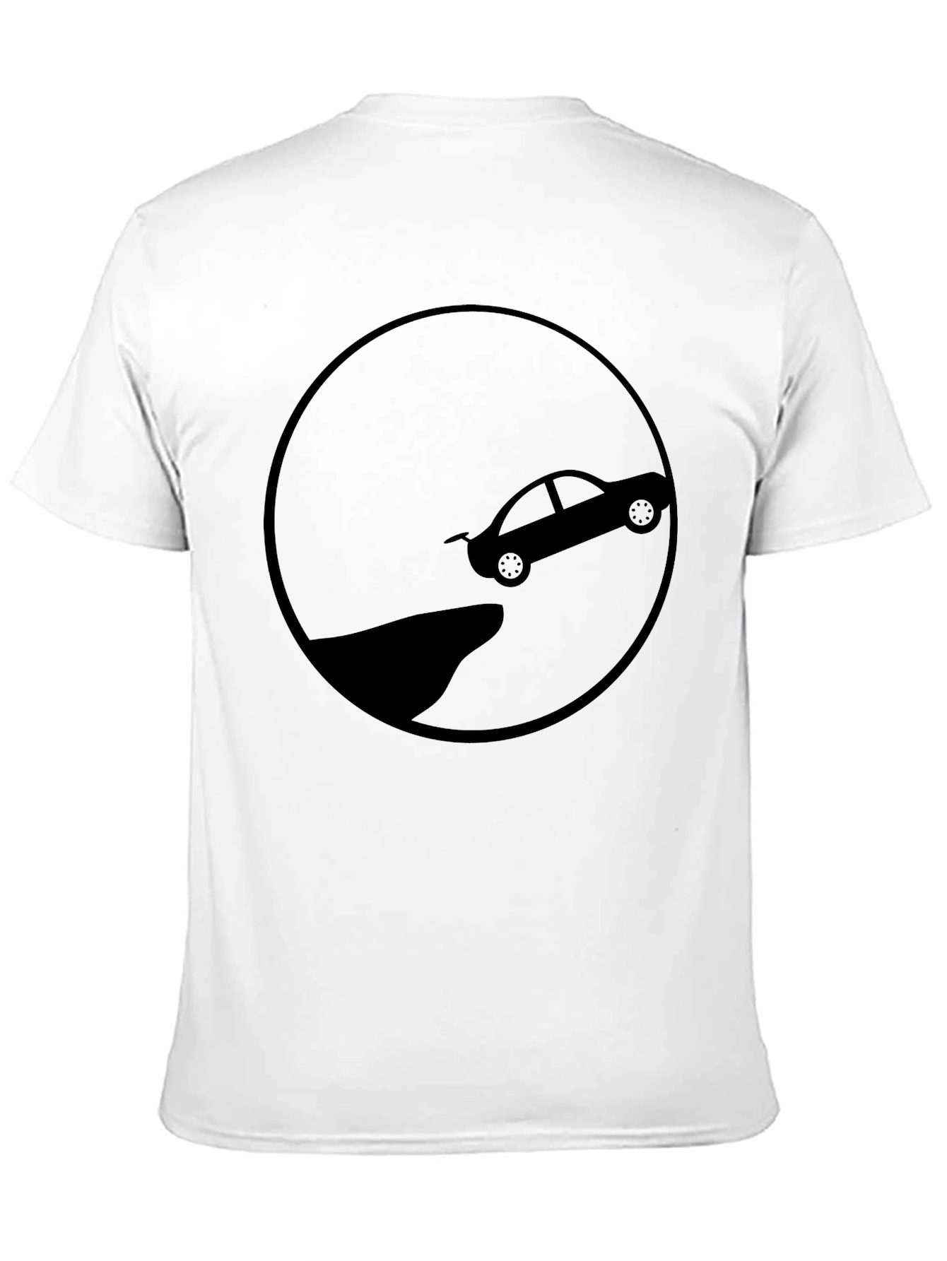 Cliff Jump Car Tee - Black Graphic T-Shirt