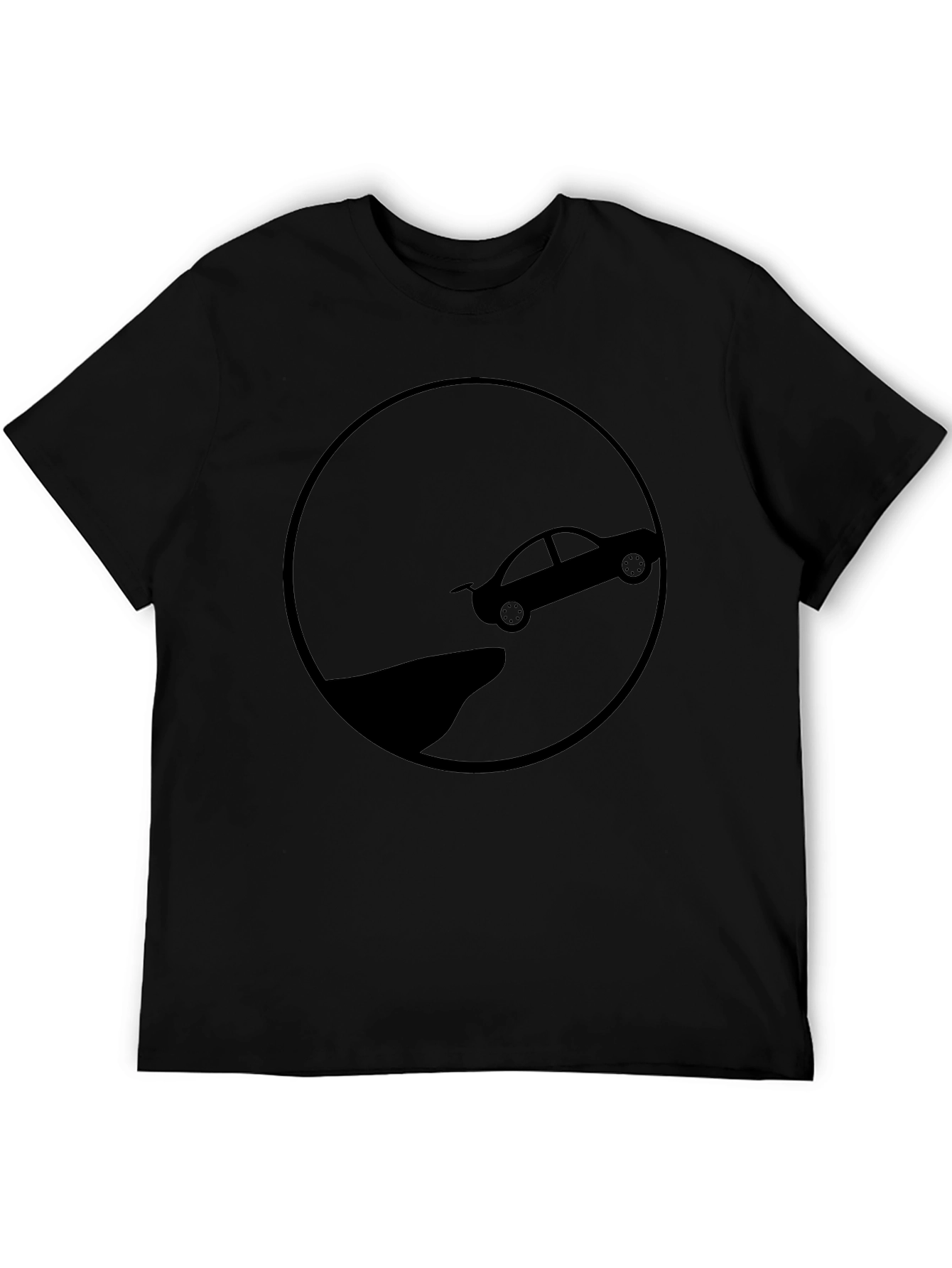 Cliff Jump Car Tee - Black Graphic T-Shirt
