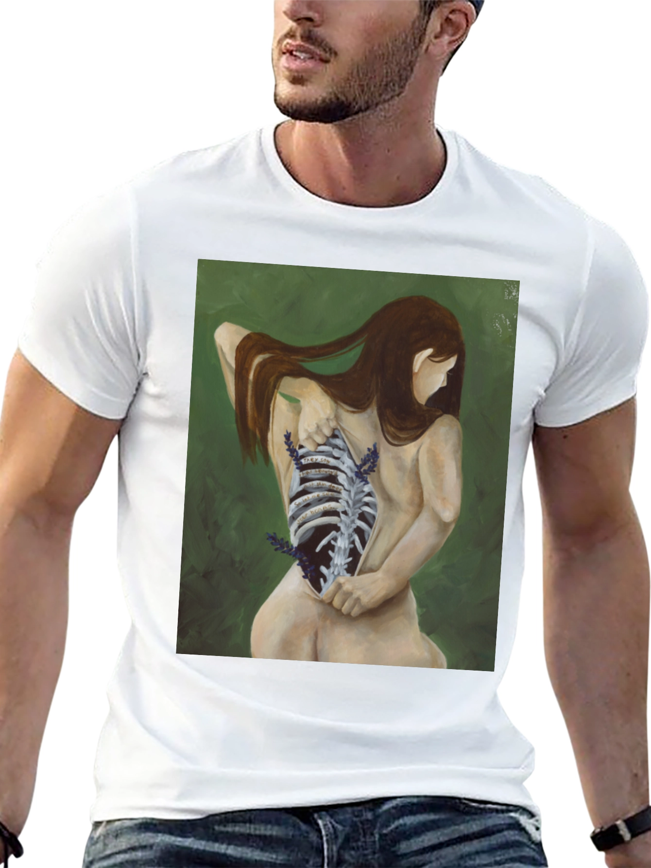 Surreal Ribcage Graphic Tee - Unique Art Shirt