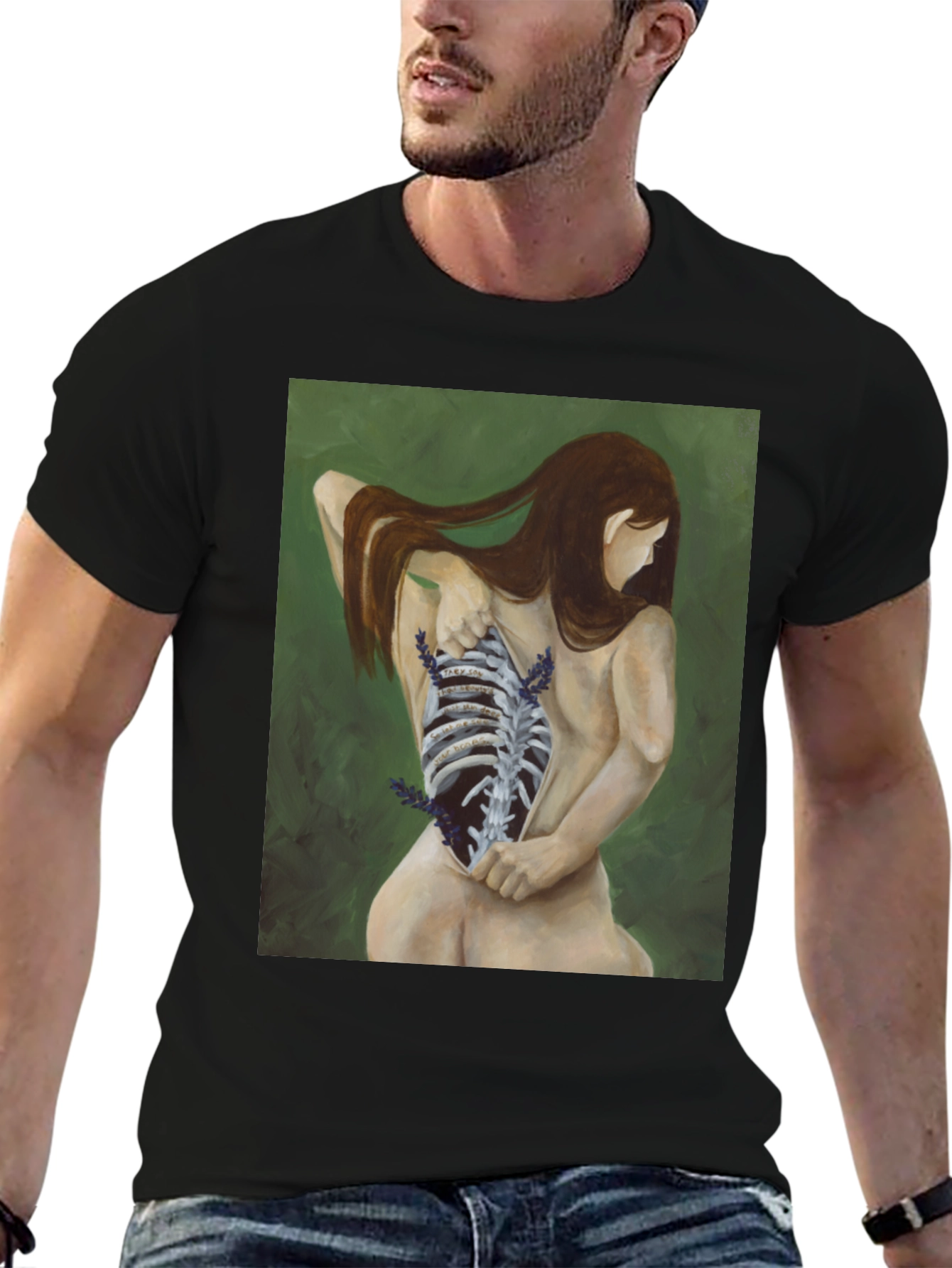 Surreal Ribcage Graphic Tee - Unique Art Shirt
