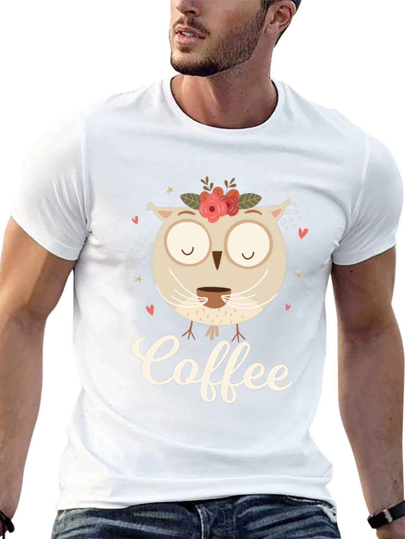 Coffee Owl Graphic Tee - Black