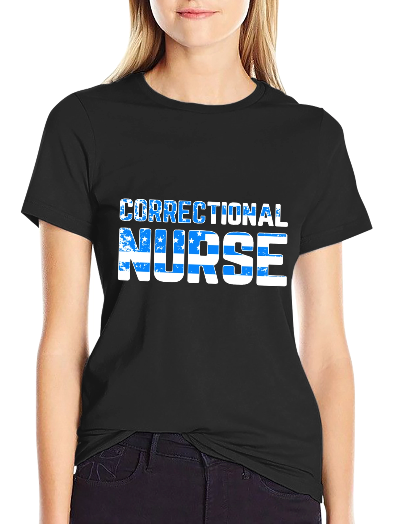 Correctional Nurse Graphic Tee - Black