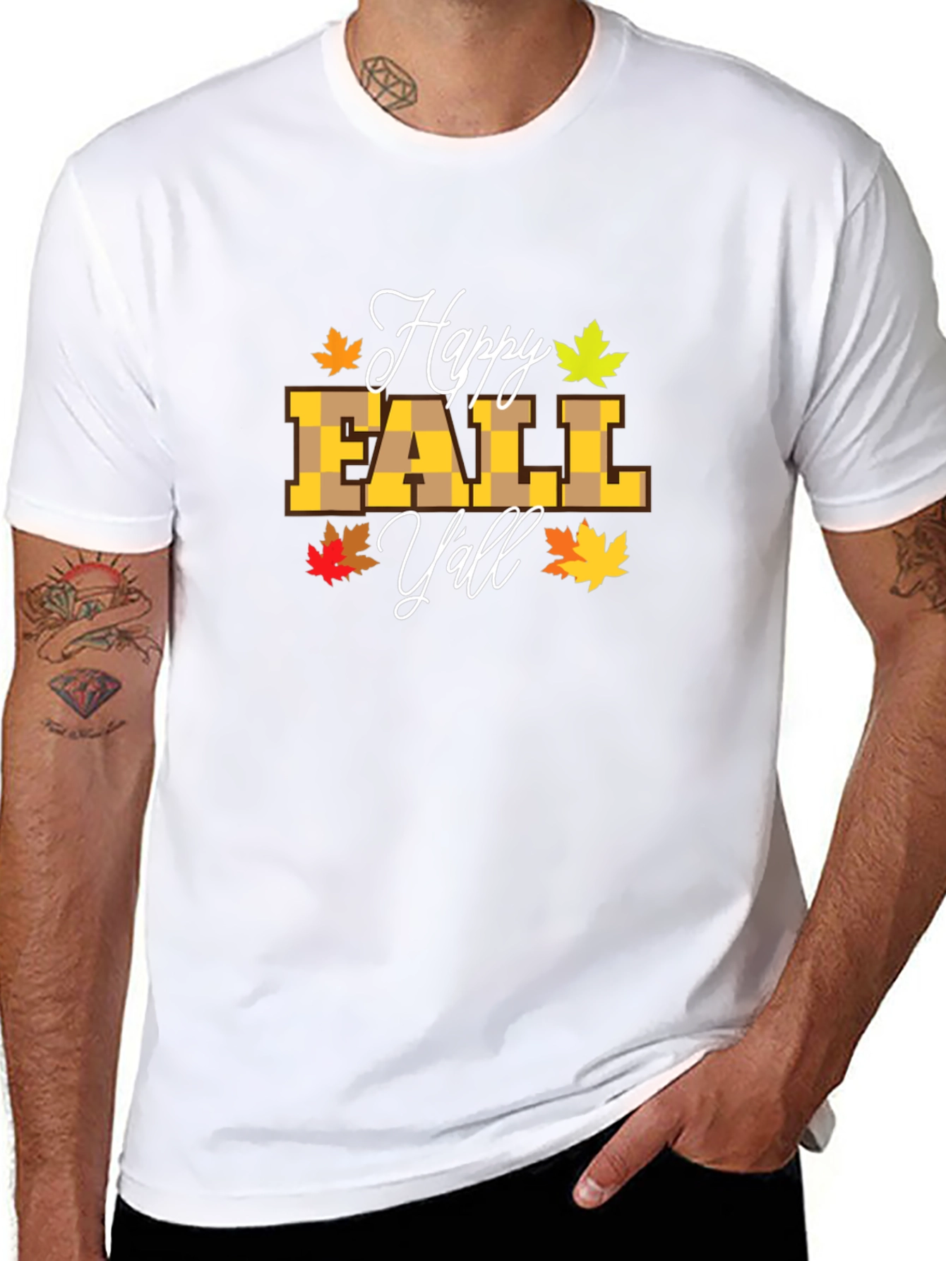 Happy Fall Yall Black T-Shirt