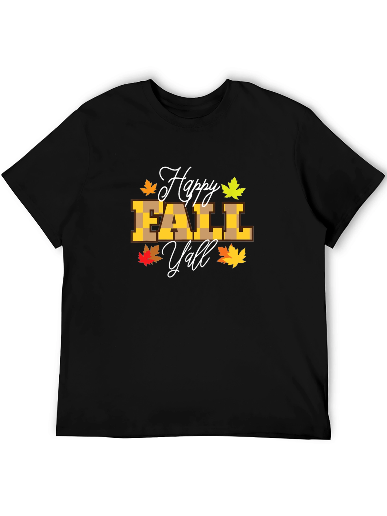 Happy Fall Yall Black T-Shirt