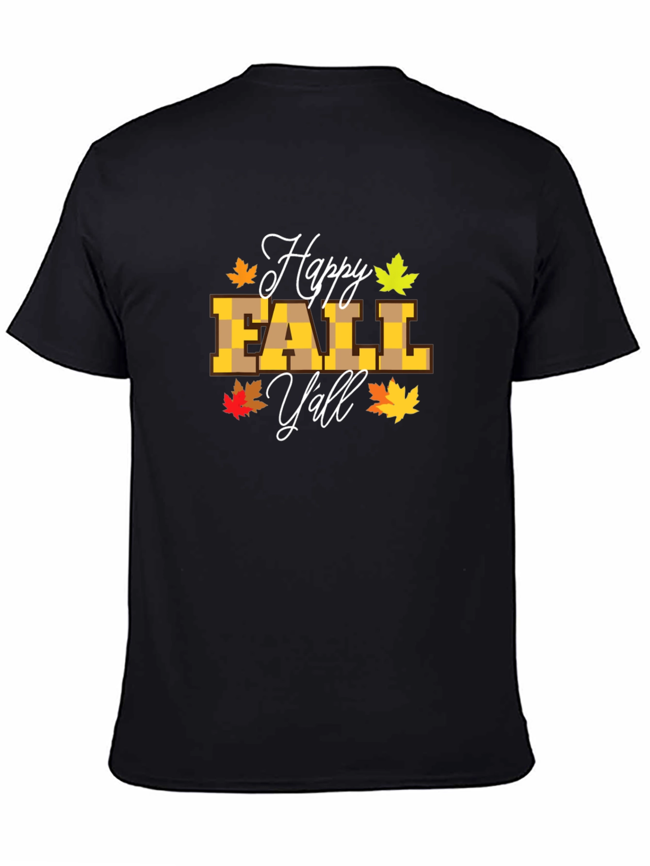Happy Fall Yall Black T-Shirt