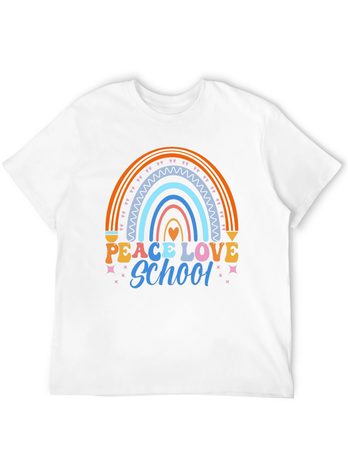 Peace Love School Rainbow Graphic Tee