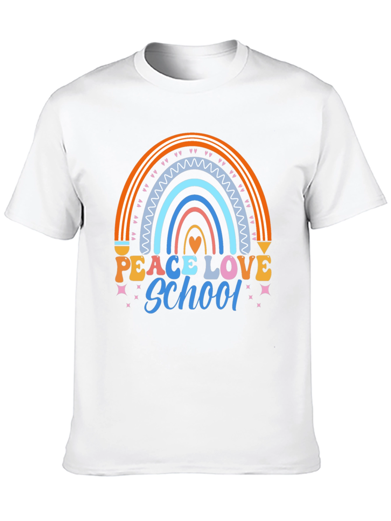 Peace Love School Rainbow Graphic Tee