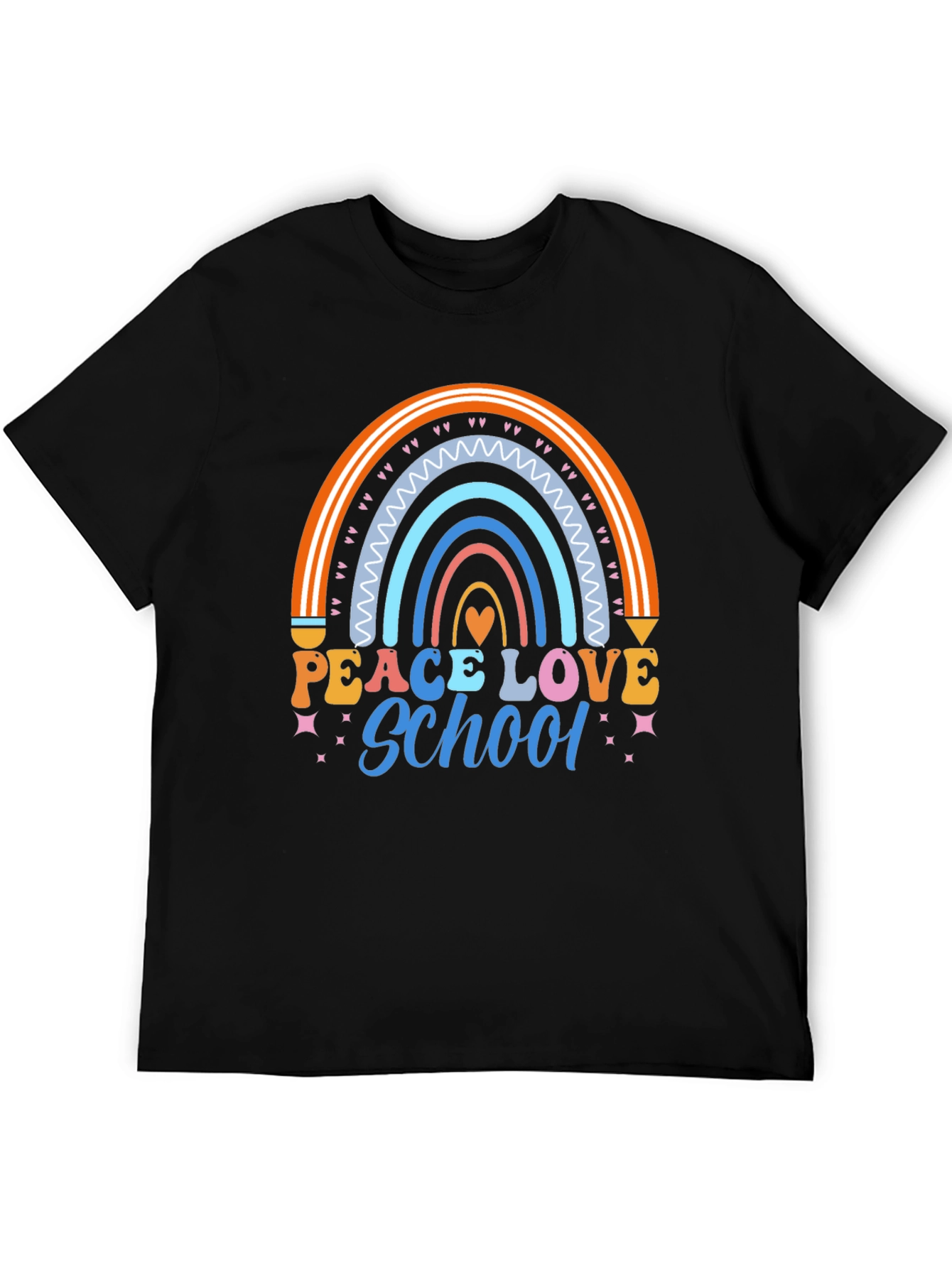 Peace Love School Rainbow Graphic Tee