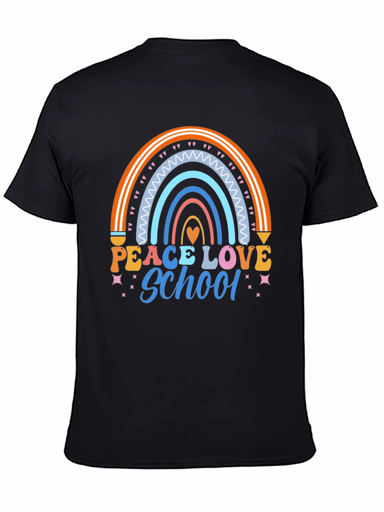 Peace Love School Rainbow Graphic Tee