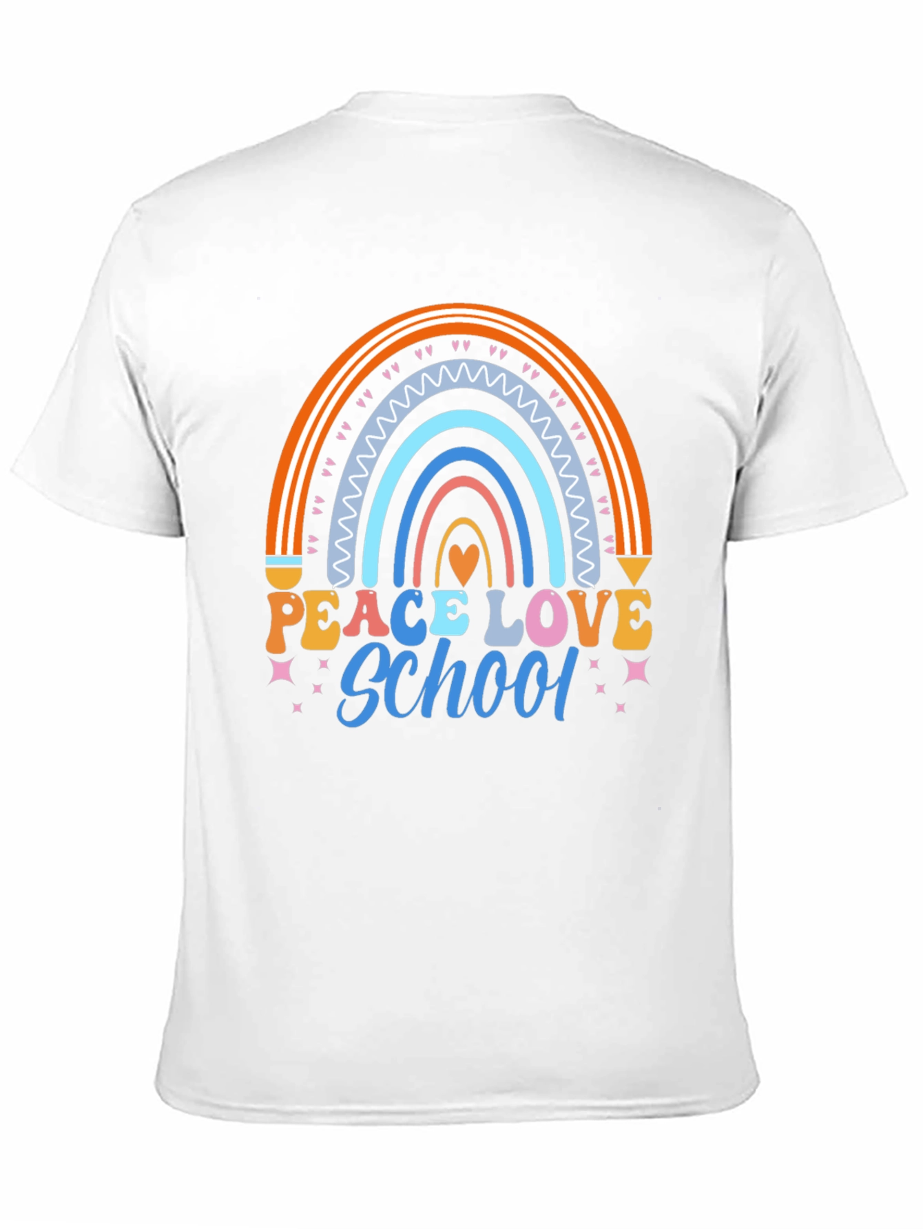 Peace Love School Rainbow Graphic Tee