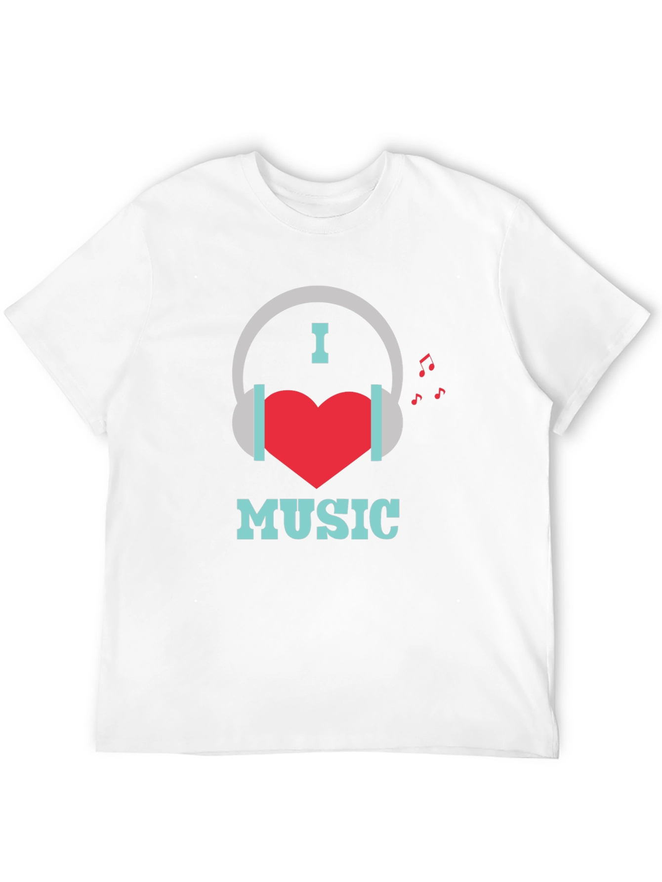 I Heart Music Graphic Print Black T-Shirt