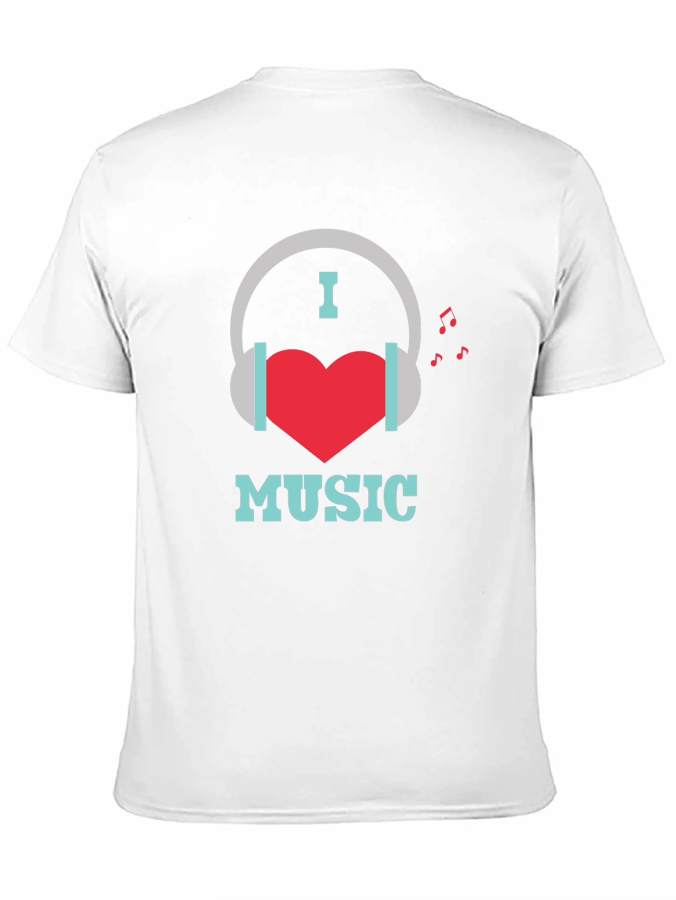 I Heart Music Graphic Print Black T-Shirt