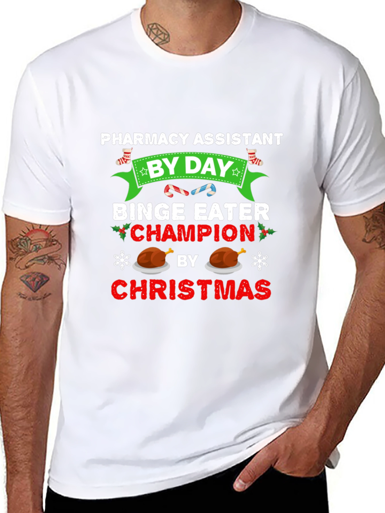 Pharmacy Assistant Christmas Binge Eater T-Shirt