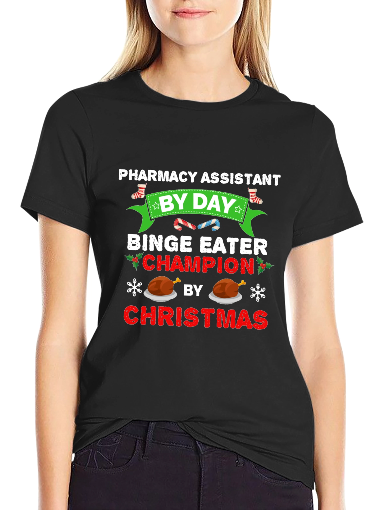 Pharmacy Assistant Christmas Binge Eater T-Shirt
